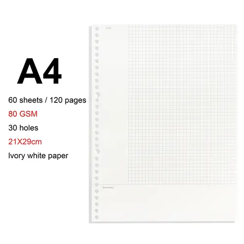 A4/B5/A5 Loose Leaf Refill Binder Notebook Blank/Line/Grid/Cornell Replacable Metal Ring Office&School Supplies Stationery - Image 21