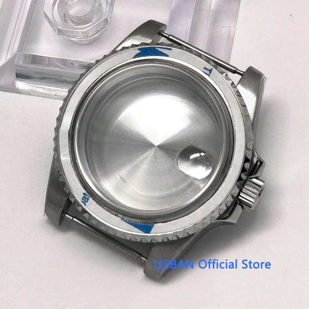 Lisban 40Mm Cassa Dell'Orologio Vetro Zaffiro Misura Per Nh35 Nh36 Nh34 Eta 2824 2836 Miyota 8215 821A Pt5000 Seagull Dg2813 3804 Movimento