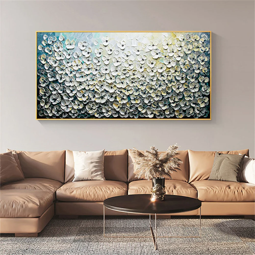 

100% Handpainted Oil Painting On Canvas New Handmade Knife Flower Oil Painting Wall Art Picture Home Decoration For Living Room