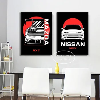 80s Retro Japanese Car Nissan Skyline R34 Poster GTR Car Mazda RX7 JDM 80s-retro-japanese-car-nissan-skyline-r34-poster-gtr-car-mazda-rx7-jdm