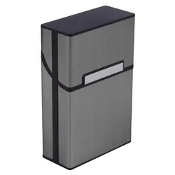 Sleek Aluminum Cigarette Case - Portable Tobacco Holder & Storage Container (Black)
