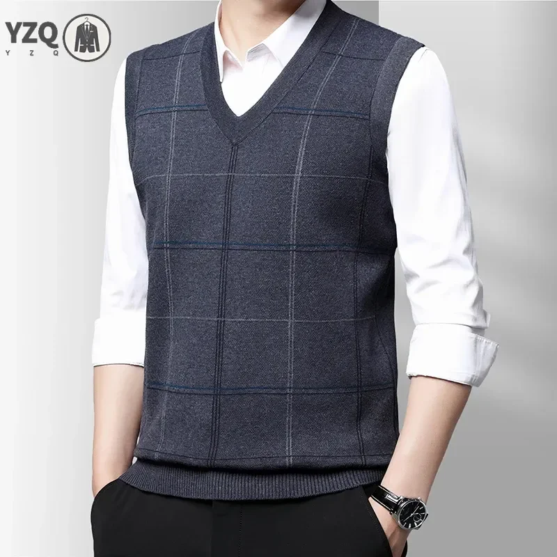 Men's Thickened Casual Sweater Tank Top Autumn and Winter Warm Men's Vest men sweater vests mens knitted vest
