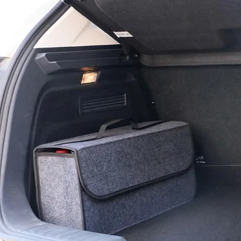 Anti Slip Compartment Boot Storage Organizer Tools Car Storage Bag Car Trunk Organizer Soft Felt Storage Box Car Accessories New 2