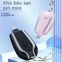 Mini Keychain Emergency Charging Treasure; Small Portable Portable Power Supply For Devices With An iPhone/Type-C Interface 1