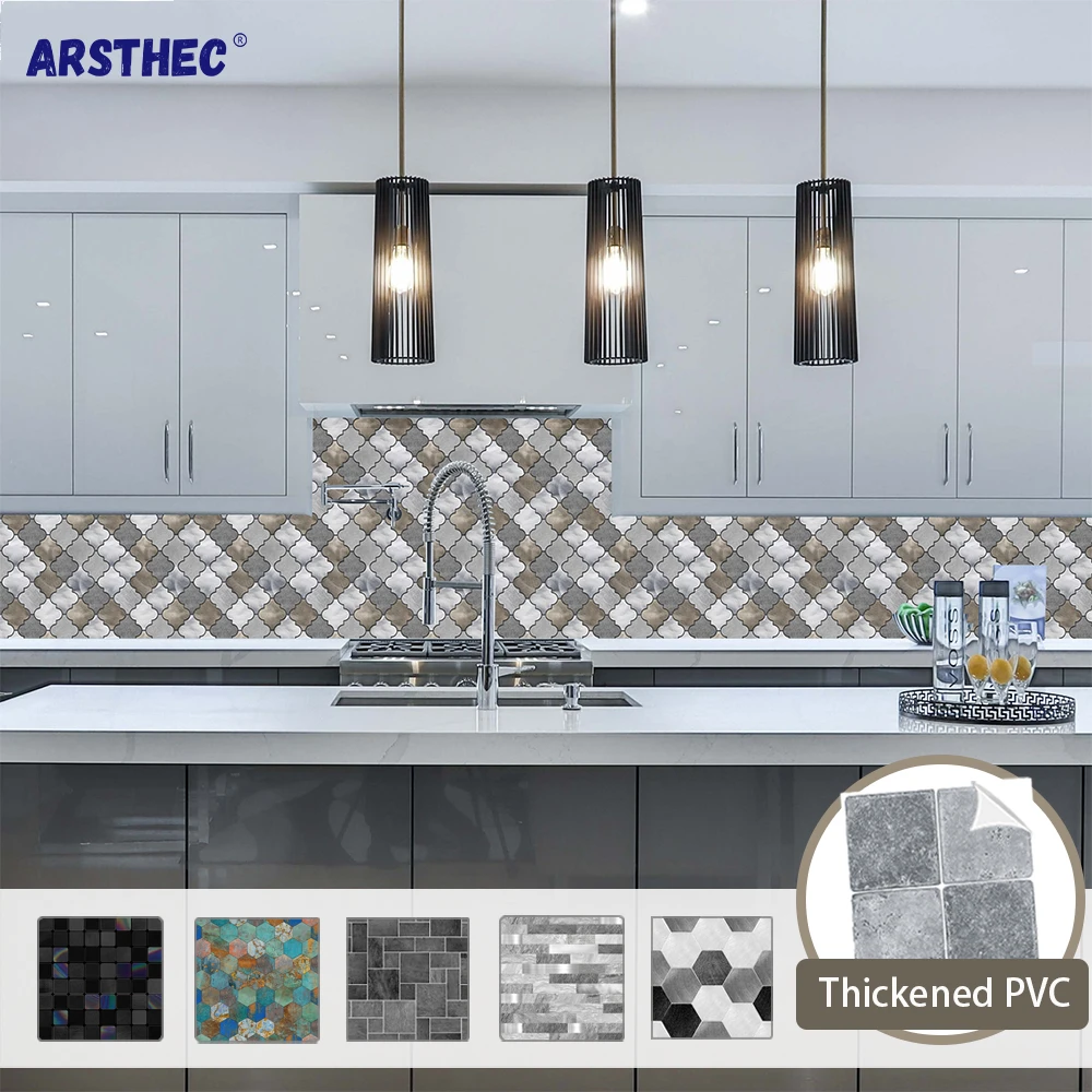 Tự Dính PVC Bếp Dầu Chống Backsplash Giấy Dán Tường Gạch Dán Bảng ...