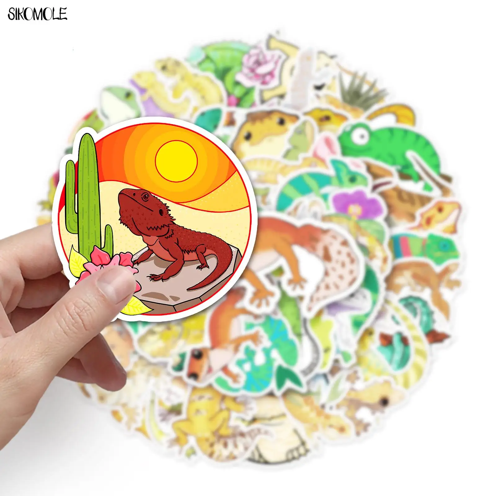 10/30/50PCS Cartoon Colorful Fantasy Animals Stickers DIY Toys