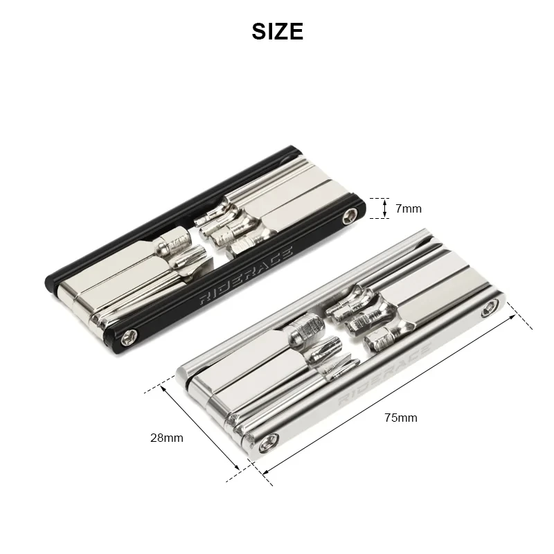 RIDERACE 8 in 1 기능 자전거 도구 휴대용 CR-V 강철 육각 스포크 렌치 오토바이 사이클 스크루 드라이버 멀티 자전거 수리 도구