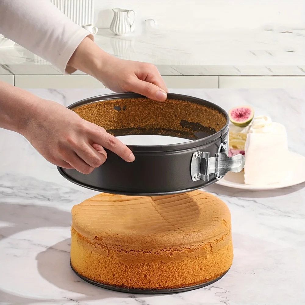 3 Piece Set Non-Stick Cake Mold Baking Tools round Heart Square DIY Cake Molds with Lid Flexible Bottom Pastry Kitchen Tools