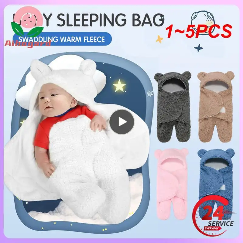 

1~5PCS Baby Sleeping Bag Ultra-Soft Fluffy Fleece Newborn Receiving Blanket Infant Boys Clothes Sleep Nursery Wrap Swaddle