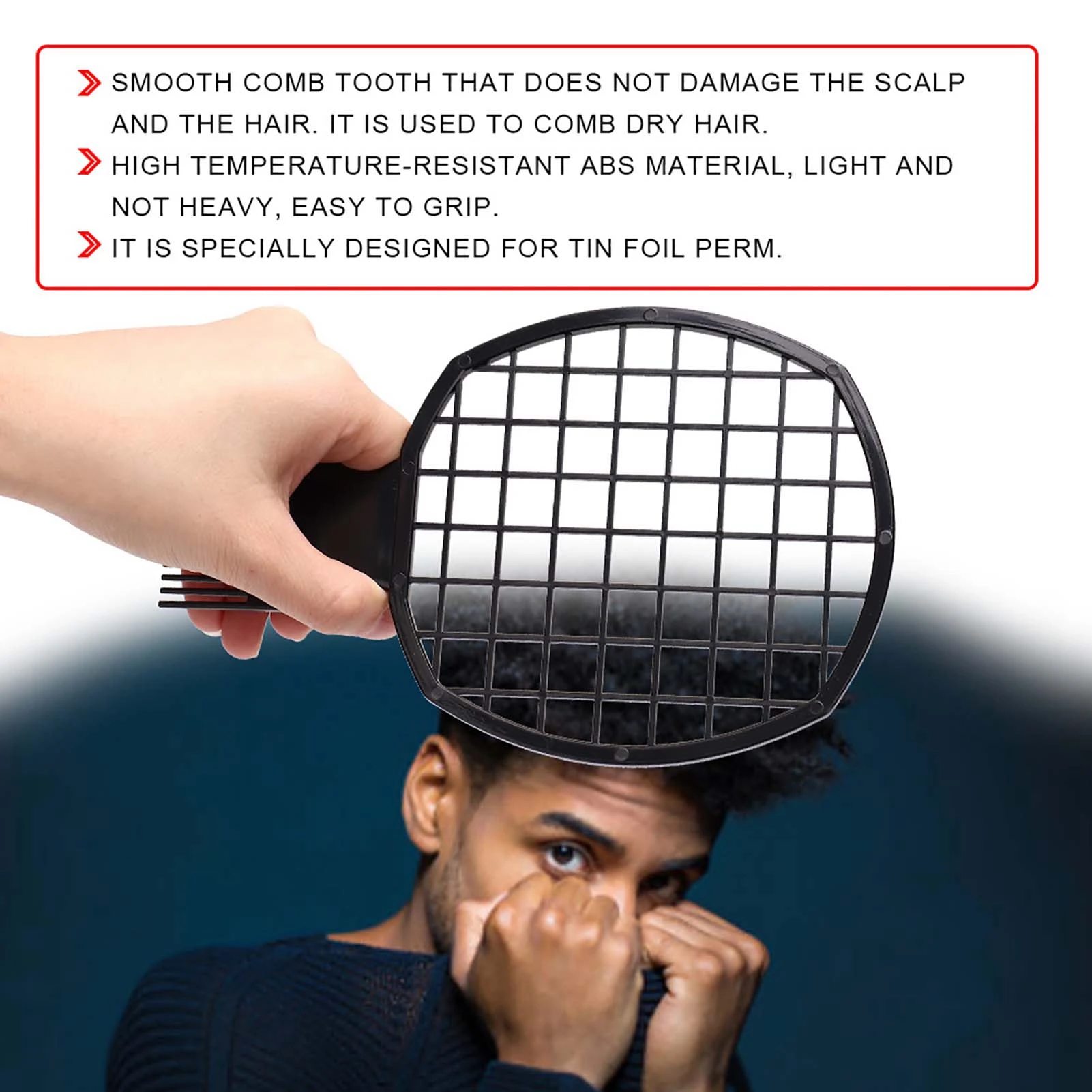 Men Afro Curly Hair Comb Dreadlocks Tin Foil Hot Perm Comb Hairdressing Tool Double Ended Twist Pick Comb Hair Styling Tools 3