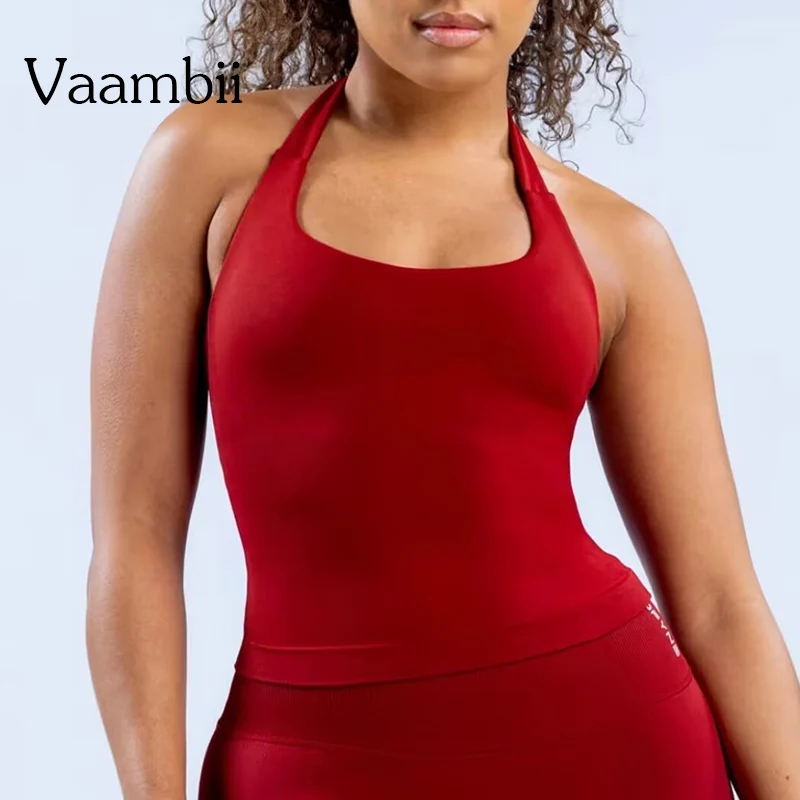 Push-up Sports Bra Fitness Workout Activewear Impact Halter Top Gym Clothes Woman Removable Chest Pad Yoga Tank Tops