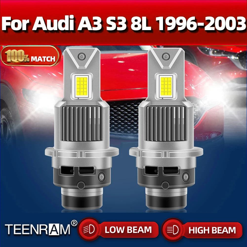 

2PCS HID Xenon Light Bulbs 150W 60000LM Car Headlight 12V 6000K For Audi A3 S3 8L 1996 1997 1998 1999 2000 2001 2002 2003