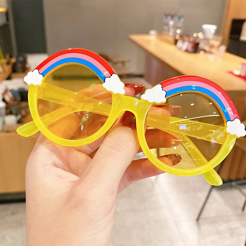 Children Fashion Sunglasses Girls Decorate Rainbow Sun Glasses Baby Outdoor Sunshade Eyewear UV400