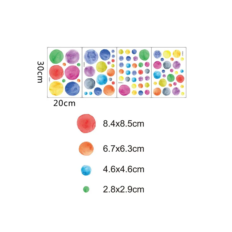 Colorful dot stickers kid's room kindergarten DIY decoration self adhesive wall decal - 6