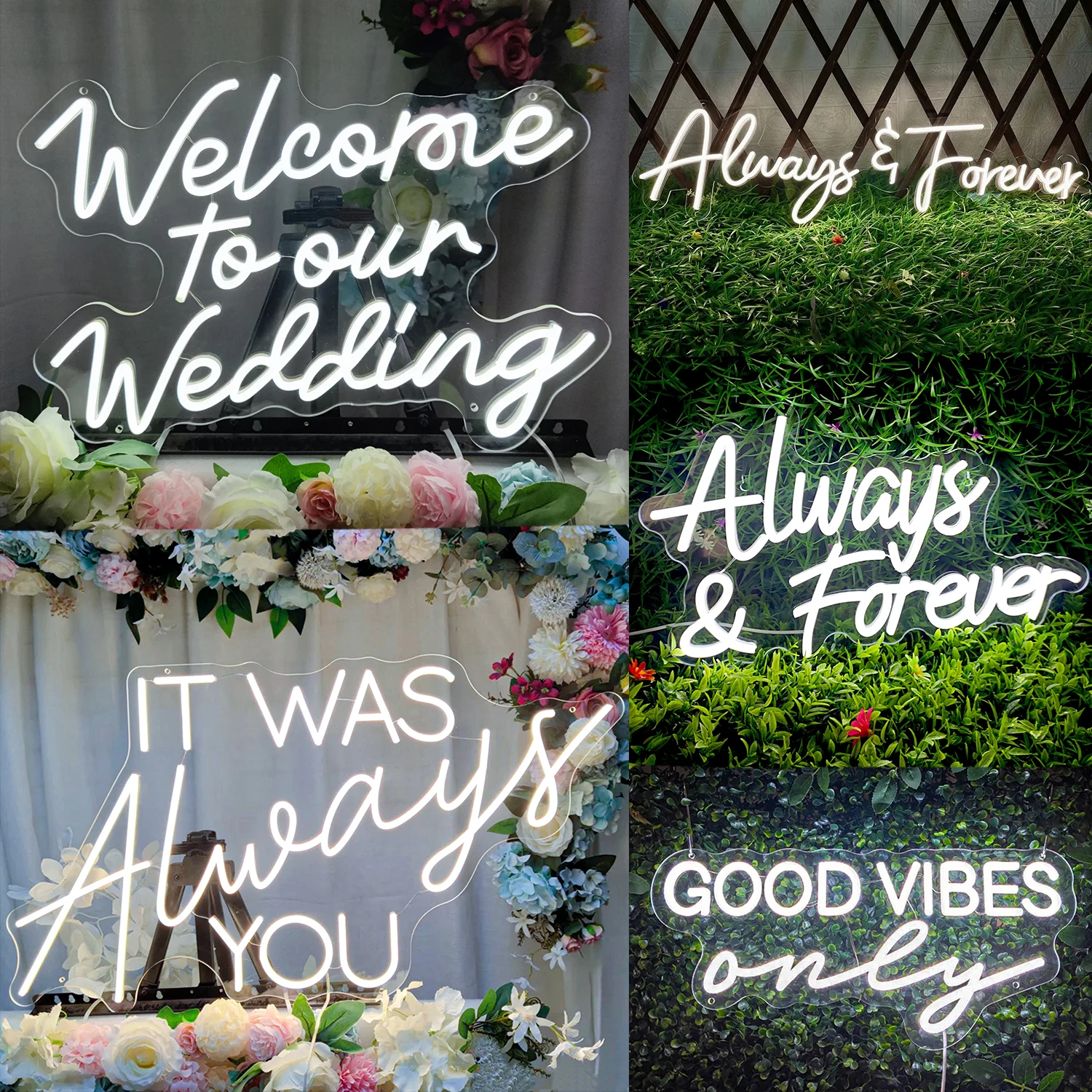 Description Picture 2 of itemAlways Forever Neon Sign LED Lights Room Decor Wedding Style Gift Engagement Valentine's Day Party Bedroom Home Wall Decor