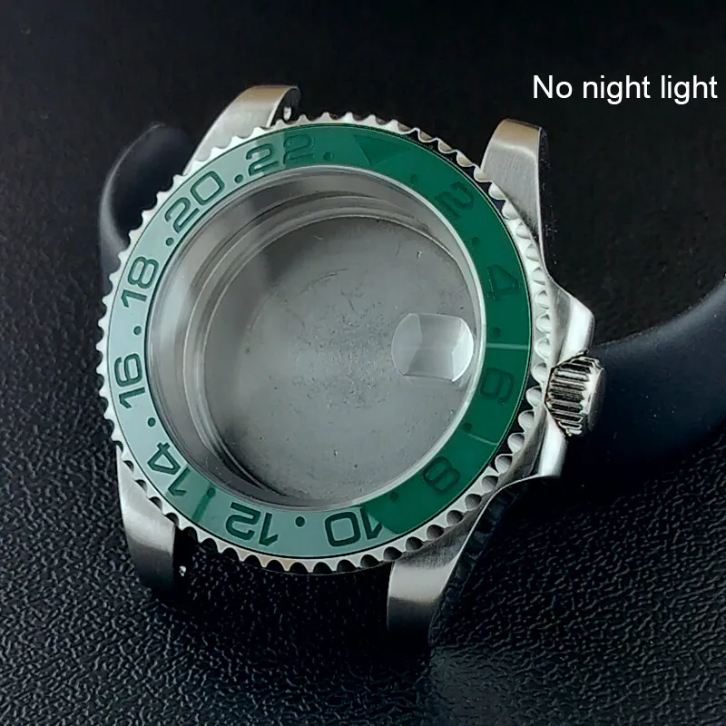40MM Sapphire Glass GMT Bidirectional Rotation Watch Case with Accessories