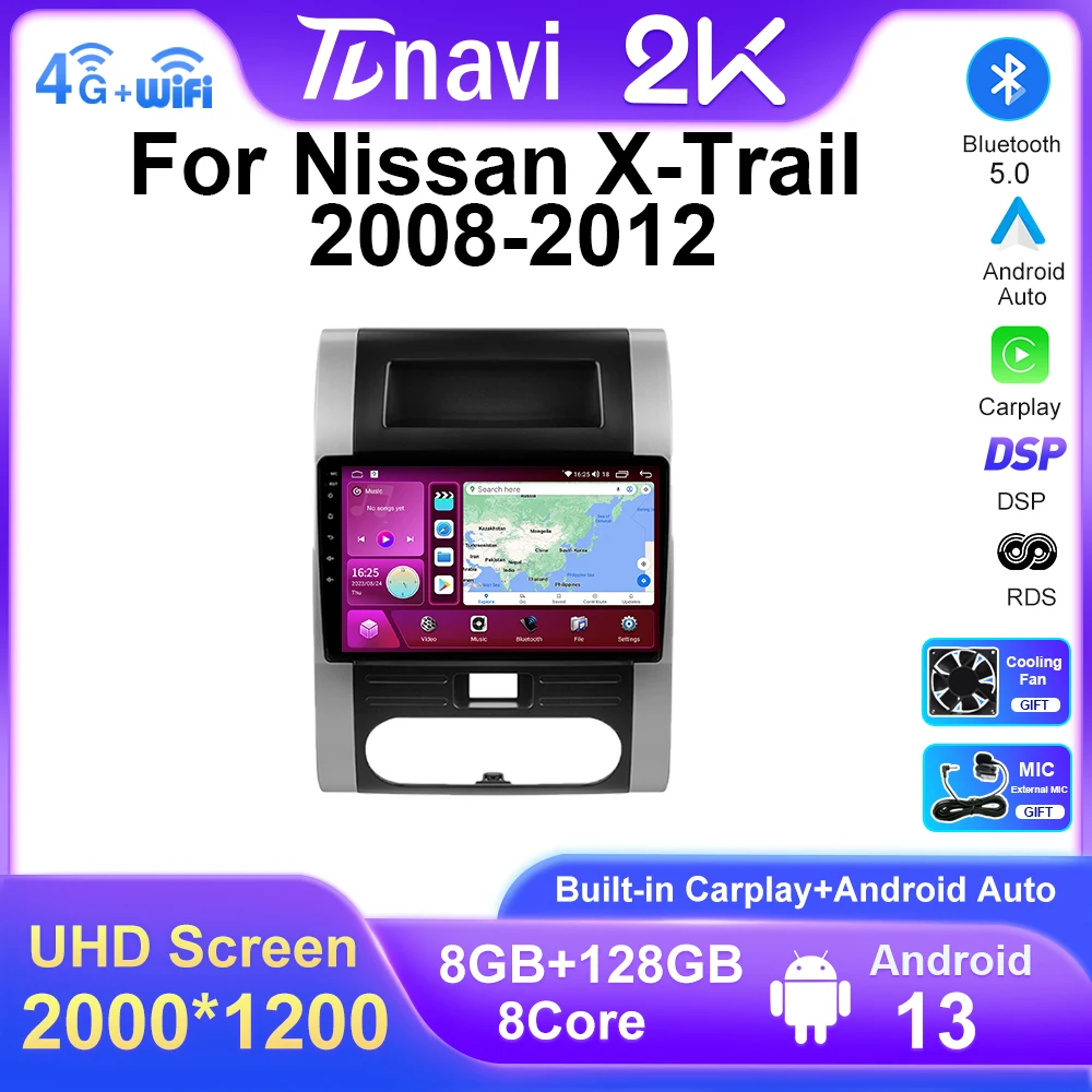 

Автомагнитола TL7Plus для Nissan X - Trail 2 T32 2007-2012, Android, мультимедийный видеоплеер с GPS-навигацией, 2din, 2 din