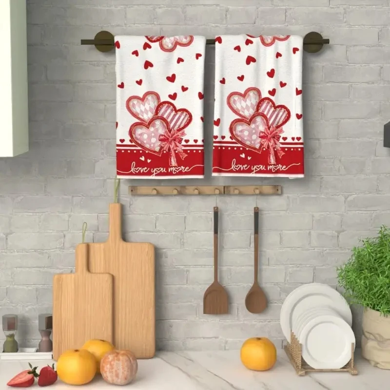 2 sets Heart-shaped Towels 40 * 60cm Suitable for Kitchen and Bathroom Use bath towels cotton towel cotton face towels face towel microfiber towel set bamboo towel set