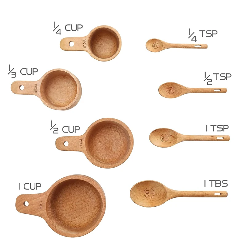 Set 8 Mini Palette In Legno - Cucchiani Per Farina, Spezie, Caffè, Utensili Cucina Naturali - Foto 7