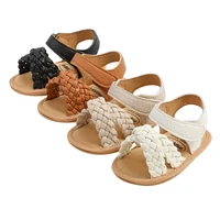 FOCUSNORM 4 Colors Infant Baby Boys Girls Sandals Shoes Solid Summer Soft Sole Open-toed Walking Shoes for Toddler 2