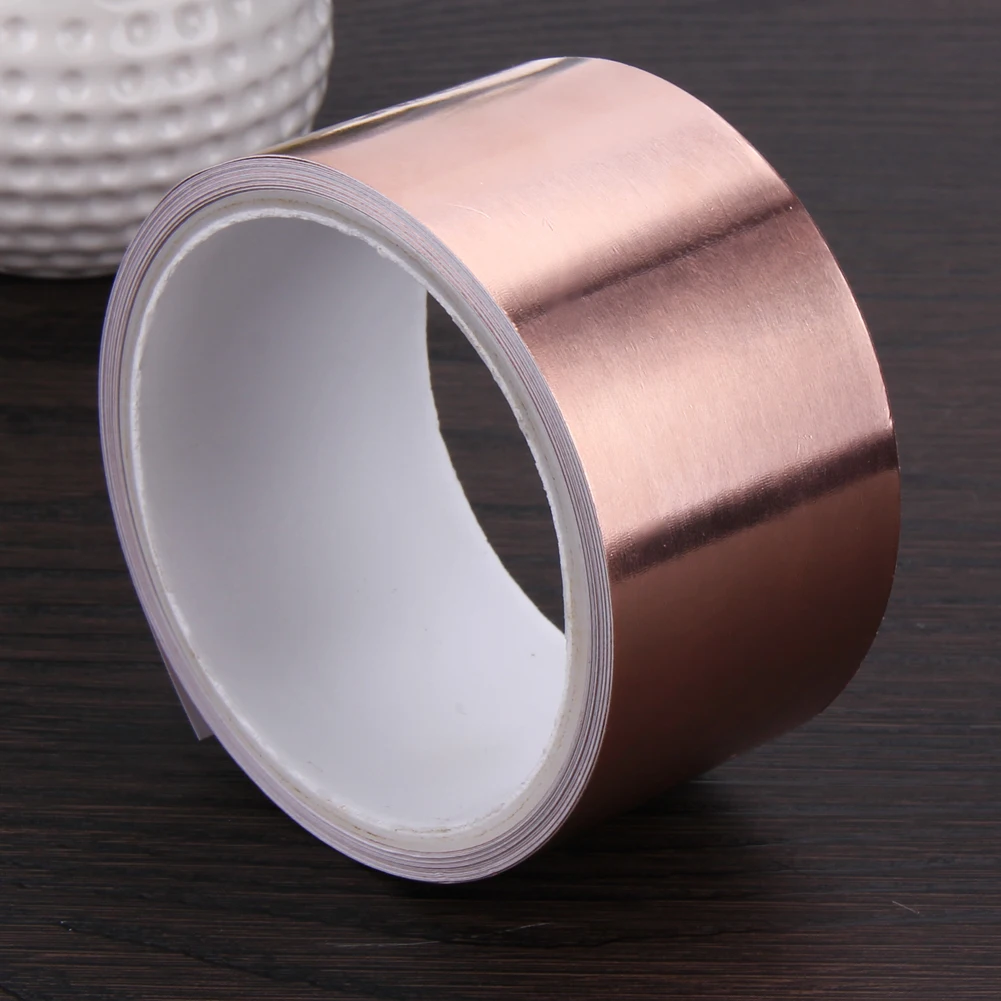 Electrical Repairs Copper Foil Tape Hardiness Grounding Copper Foil Tape Heat-resisting Multi-function for Guitar EMI Shielding