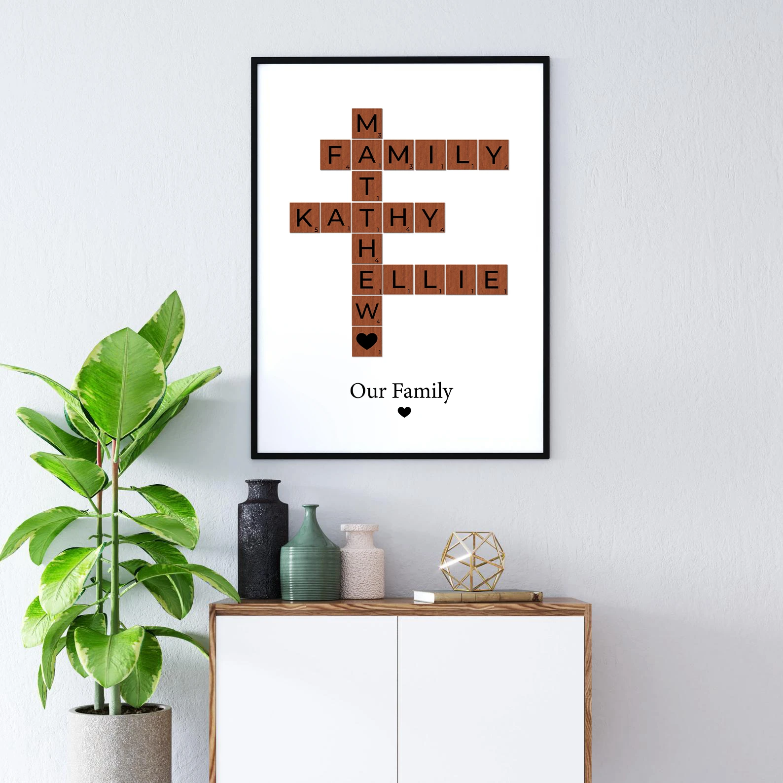 Crossword Scrabble Wall Art Personalized Family Names Print Poster Custom  Puzzle Canvas Painting Nordic Gifts Picture Room Decor