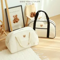 Large Capacity Mommy Bag Korean Style Canvas Diaper Bag Travel Maternity Pack Hospital Bag Baby Items Organizer 1
