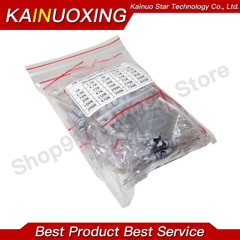 Resistor Kit 150PCS 2W 3W 5W 5% 30values X 5PCS Carbon Film 0.1R-750R ohm 1K-820K