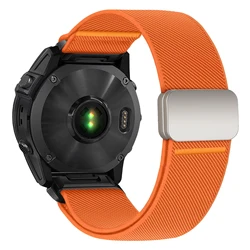 Quick Fit Elastic Magnetic Bracelet Strap, 22mm/26mm - 22mm Fenix 8 47mm (Orange)