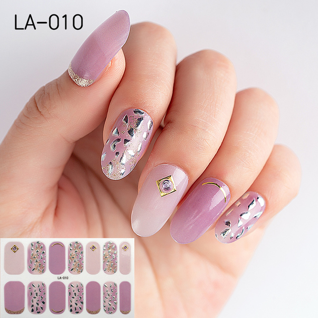 14 Tips/Sheet  Nail Polish Strips DIY Waterproof Nail Wraps Cute Cartoon Pattern Nail Stickers Nail Patch for Women