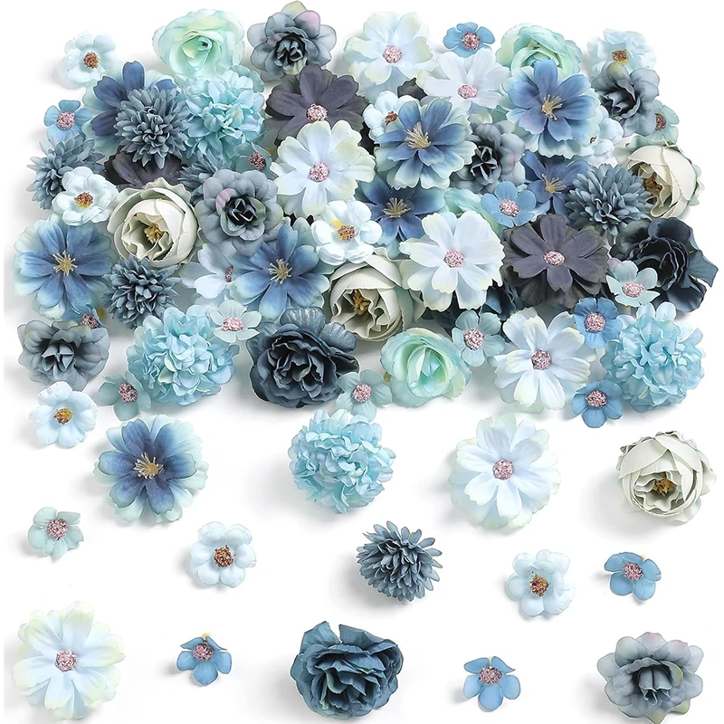 20 Stück/Set 4cm Lila Seidenrosen Künstliche Gänseblümchen-Blütenköpfe für Bastelarbeiten, Kränze, Hochzeiten, Partys, DIY, Heimdekoration, Kunstblumen – Detail 11