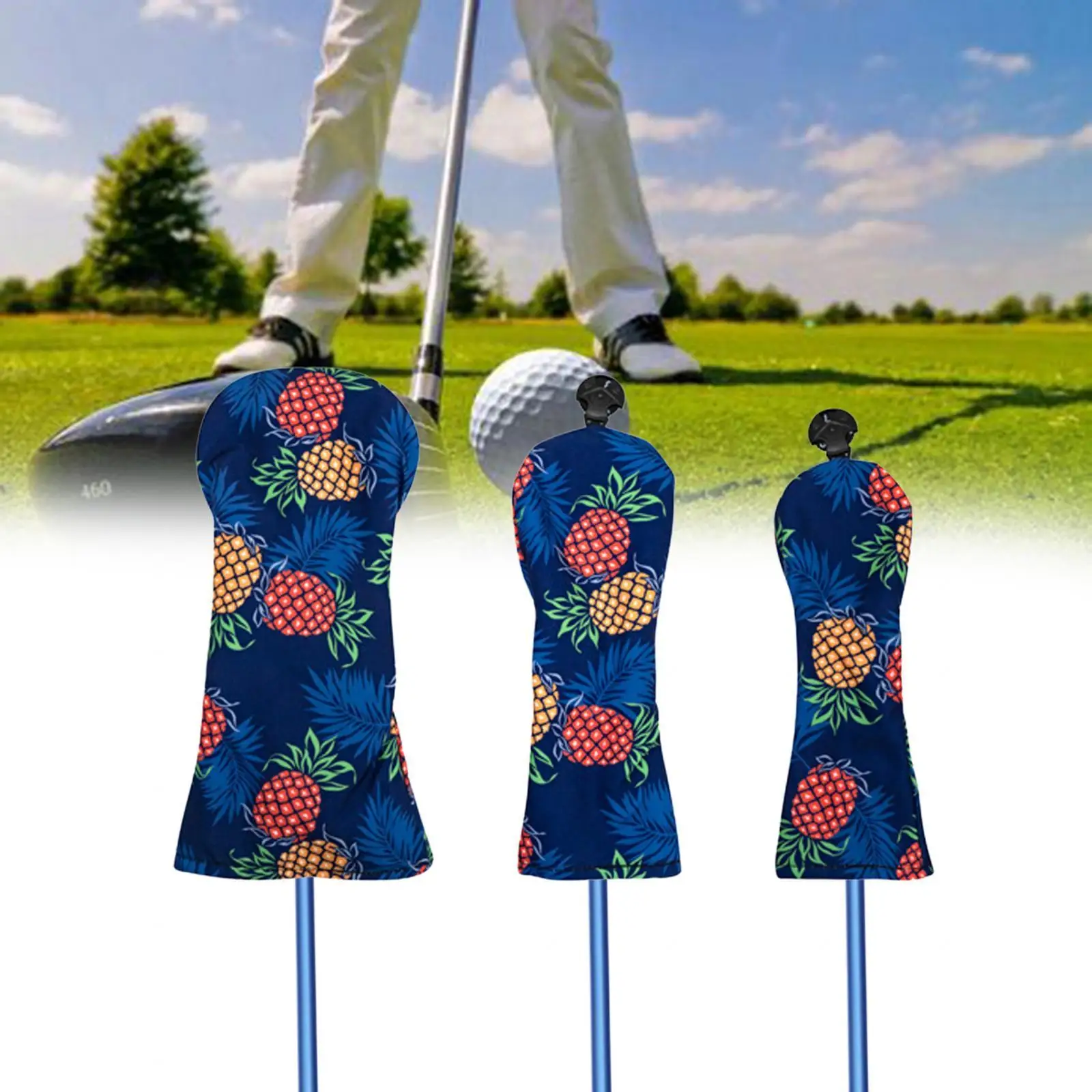 

3Pcs Golf Club Head Cover with Tags Long Neck Golf Driver Head Covers