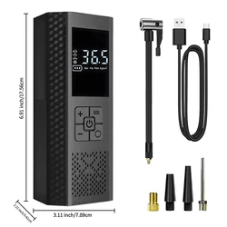 Portable Wireless Electric Air Compressor for Tires and Inflatables - Compact Mini Pump, 150 PSI (1 Set)