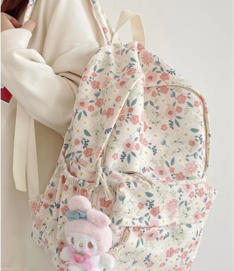 Flower Backpack For Female Students In 2024, New Backpack With Personalized Name, Large Capacity And Versatile Backpack 5