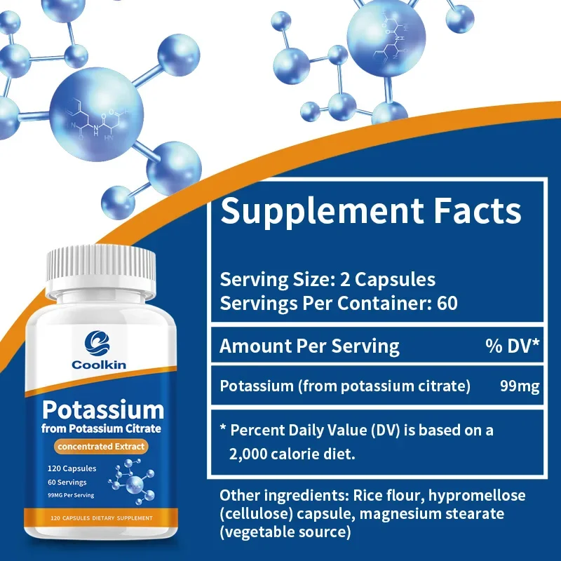 Natural Potassium Citrate - Supports Electrolyte Balance and Normal PH, Non-GMO and Gluten-free, Absorbable Potassium Supplement 2