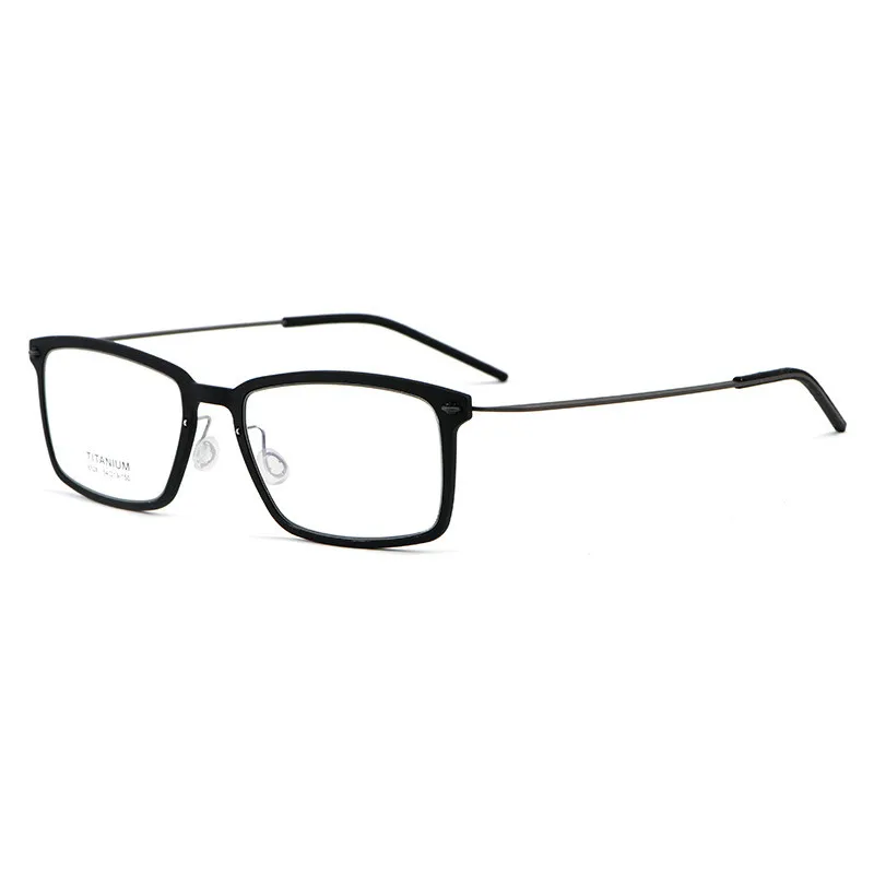 

Nylon Titanium Eyeglasses Full Rim Rectangular Business Glasses Frame Prescription Spectacle High Grade Designed 150mm Temple