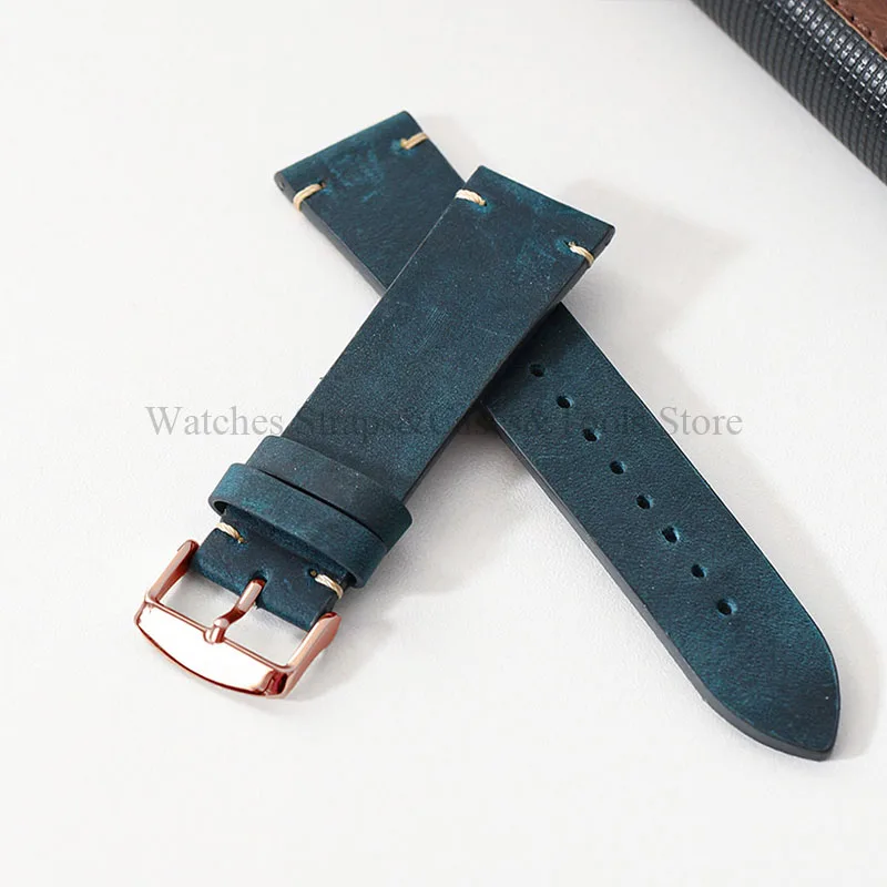 Vintage Crazy Horse Leather Watchband - Universal Fit
