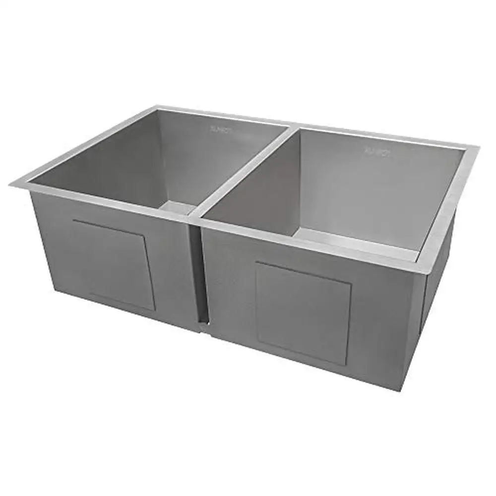 30-inch Stainless Steel Double Bowl Kitchen Sink Undermount/Flush Mount Installation Heavy Duty Sound Guard Padding Zero Radius 5
