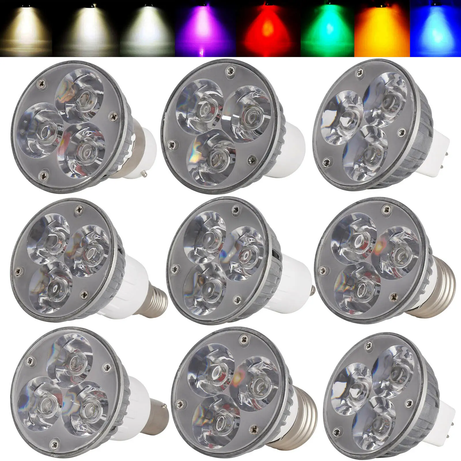 

3W LED Bulb GU10 E27 E14 E12 B15 B22 GU5.3 LED Dimmable Spotlight Light Bulb Chandeliers Replace 30W Halogen Lamp AC 110V 220V