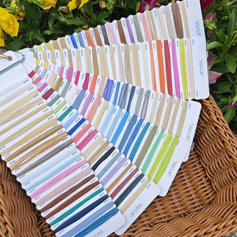 330g 600M Matte Raffia Yarn Thread Artificial Plant Fiber Crochet Yarn for Crafts Summer Straw HatBags Hand Woven 60 Colors 4