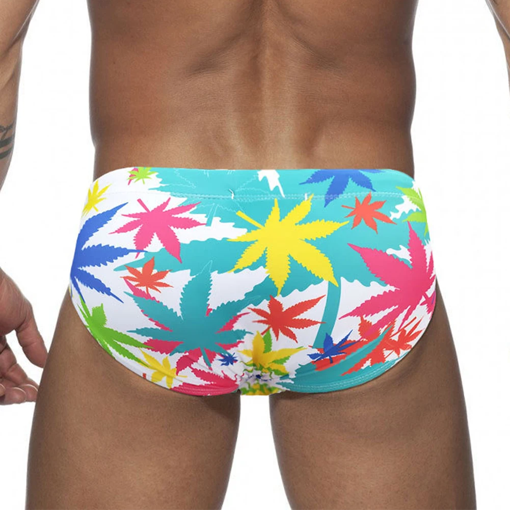 

Mens Printed Swimwear Sexy Swiming Trunks Bathing Suit Male Swim Briefs Elastic Waist Swimsuit Summer Water Sport Surfing Shorts