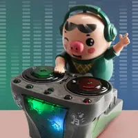 Cartoon DJ Rock Pig Electric Toys with Music and Light Children's Dancing Rock DJ  Dolls Disc Music Toys for Baby Kids Birthday 2