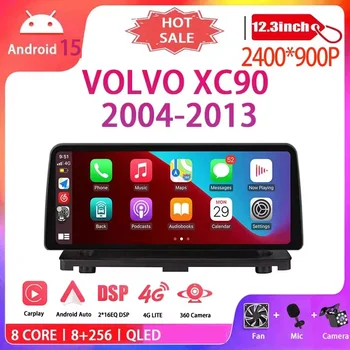 12,3 pulgadas Android 15 para VOLVO XC90 2004-2013 Radio de coche reproductor de vídeo Multimedia navegación GPS 2 din dvd CarPlay 1