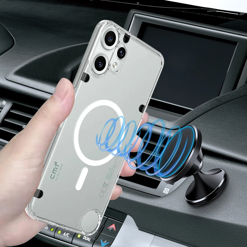 Magnetic Shockproof Transparent Phone Case – Durable Soft TPU + Hard PC Cover