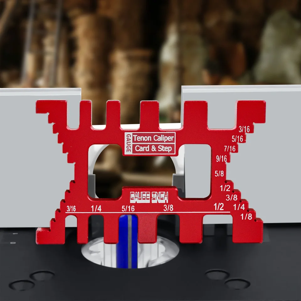 Woodworking Tenon Caliper & Triangular Gauge Set - Precision Measuring Tools For Table Saws & Routers