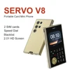 SERVO V8 Mini Mobile Phone 2.01" HD Round Screen Dual SIM Card Speed Dial Magic Voice FM Radio Flashlight Small Cellphone Type-C 1