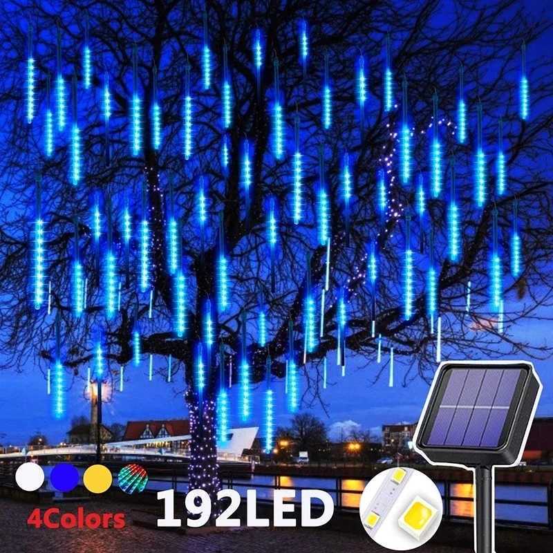 

50cm Solar Meteor Shower Rain 10 Tubes LED String Lights Waterproof Christmas Solar Street Light Outdoor Garden Tree Decor