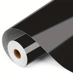 Glossy 12 x 20FT Permanent Adhesive Vinyl Roll for Furniture and Wallpaper (Glossy Black)