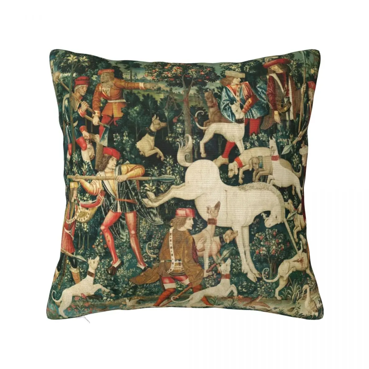 

UNICORN DEFENDS ITSELF / Dogs and Other Animals,Green Floral Throw Pillow Bed pillowcases