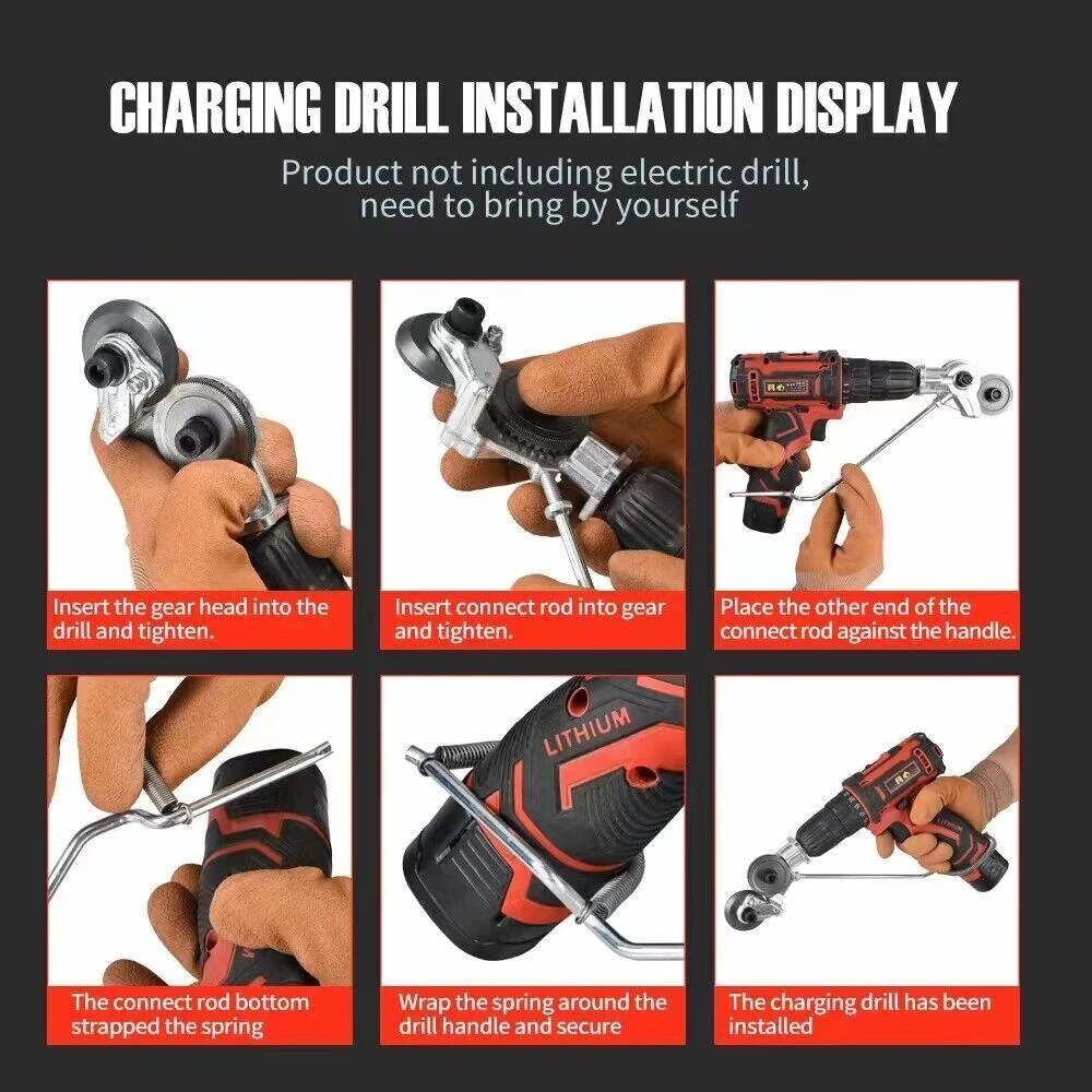 Electric Drill Shears Plate Cutter Metal Nibbler Drill Attachment Double Headed Sheet Cutter Punch Free Cutting Tool drill plate cutter